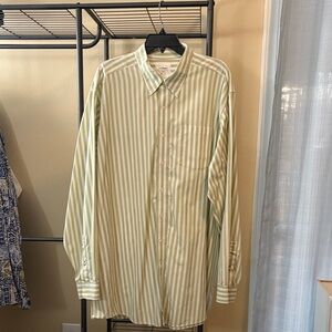 L.L. Bean Green Striped Men's Shirt